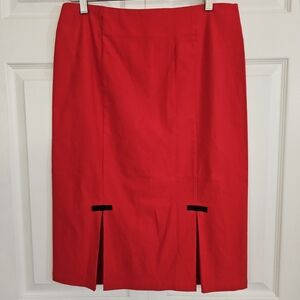 Belle Poque NWT Red Pencil Skirt XL Pin Up Coquette Bow Office Sexy‎ Flirty